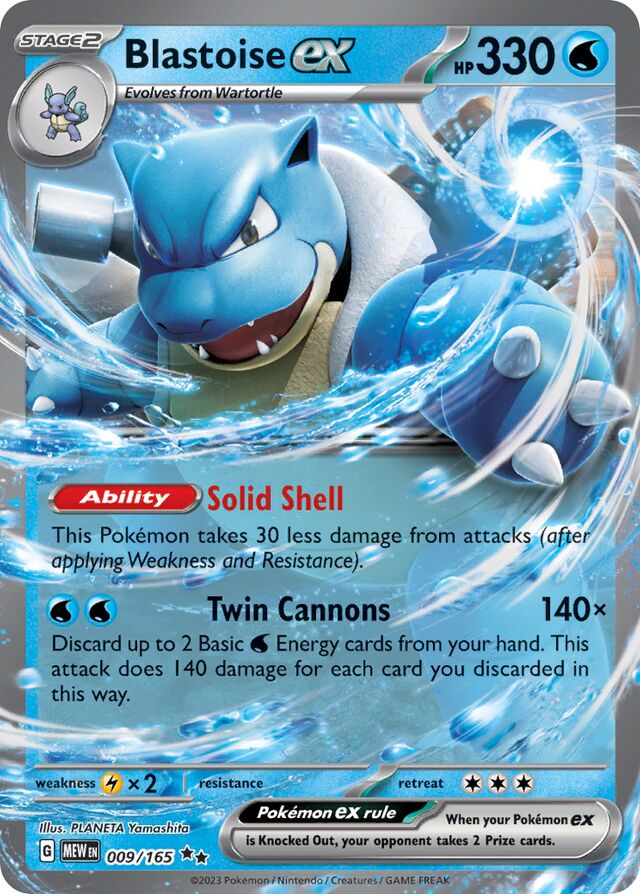 Blastoise ex – SV009 – Double Rare – Pokémon 151