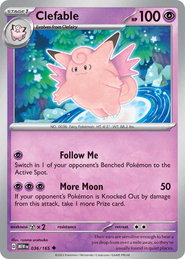 Clefable – SV036 – Reverse Holo – Pokémon 151