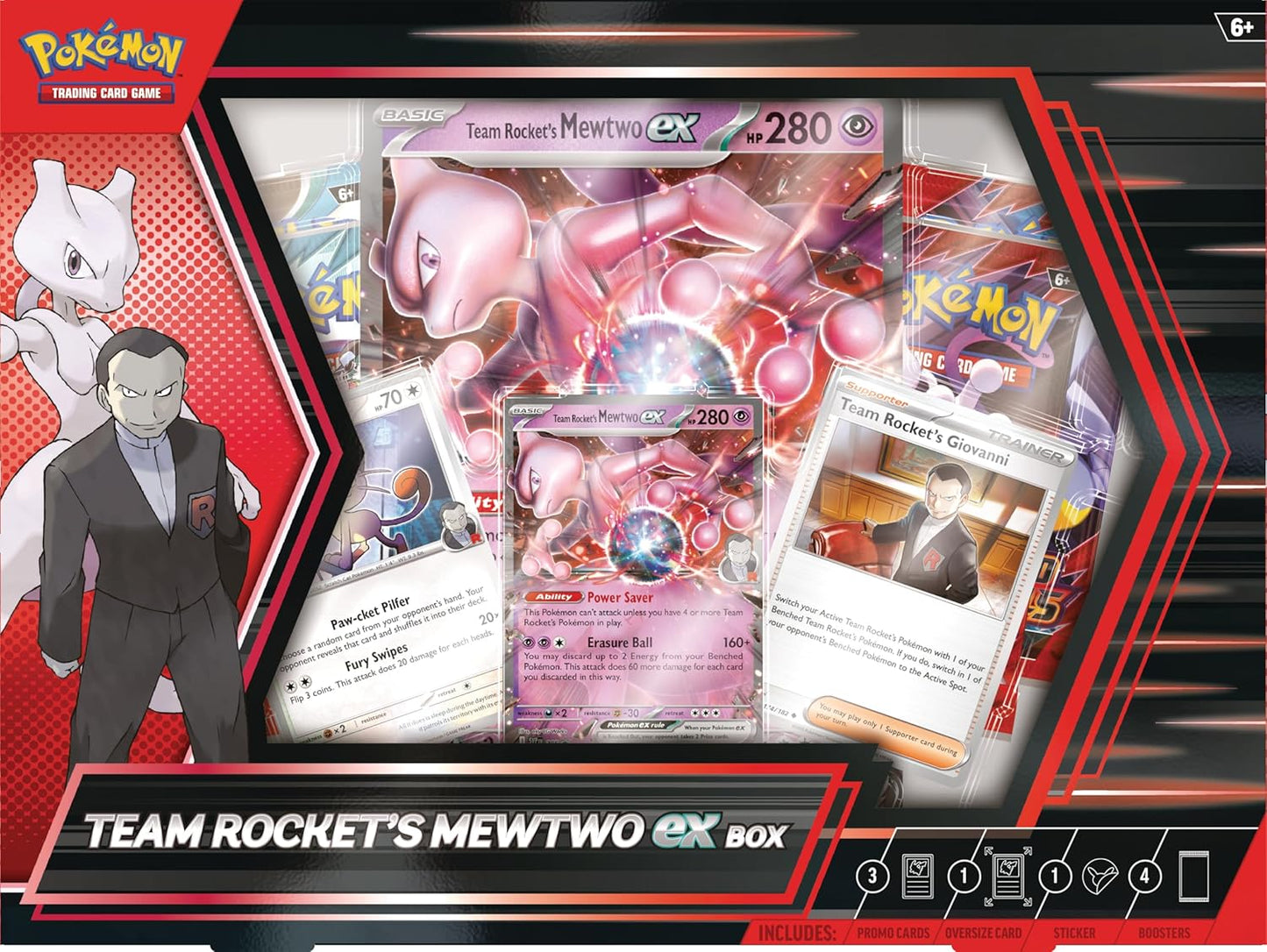 Pokémon TCG: Team Rocket’s Mewtwo EX Collection Box – Foil & Booster Pack Set