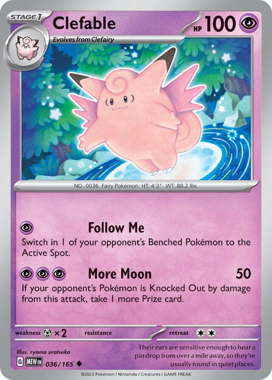 Clefable – SV036 – Reverse Holo – Pokémon 151