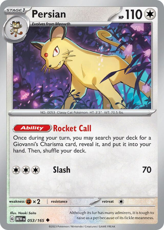 Persian - SV053 - Normal - Pokémon 151