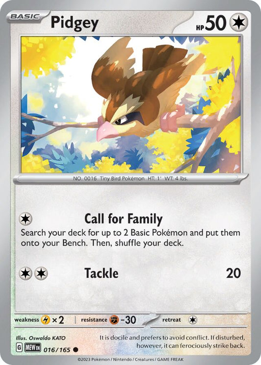 Pidgey - SV016 - Common - Pokémon 151