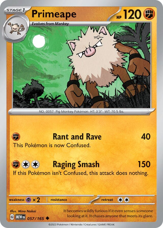 Primeape - SV057 - Reverse Holo - Pokémon 151