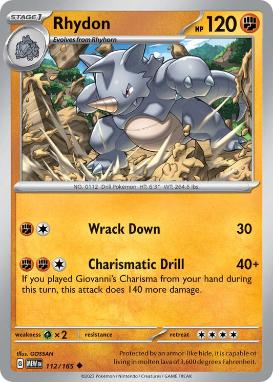 Rhydon – SV112 – Reverse Holo – Pokémon 151