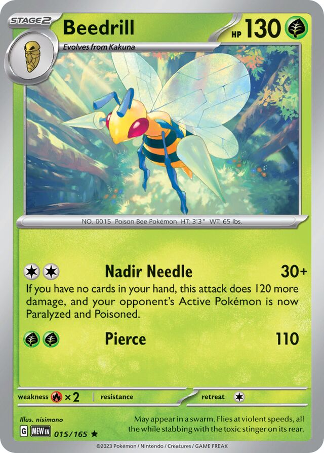 Beedrill - SV015 – Holo Rare – Pokémon 151