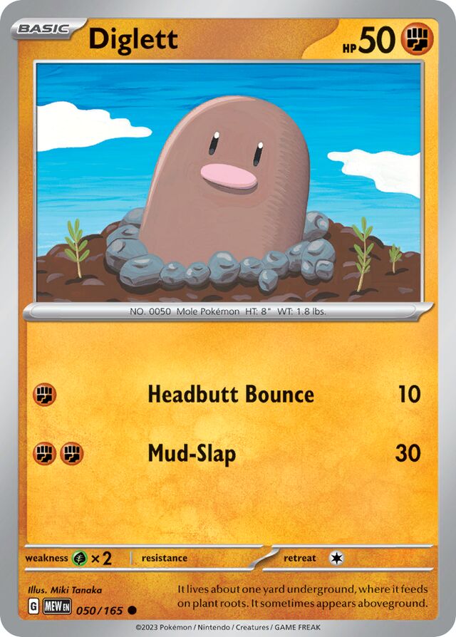 Diglett – SV050 – Common – Pokémon 151