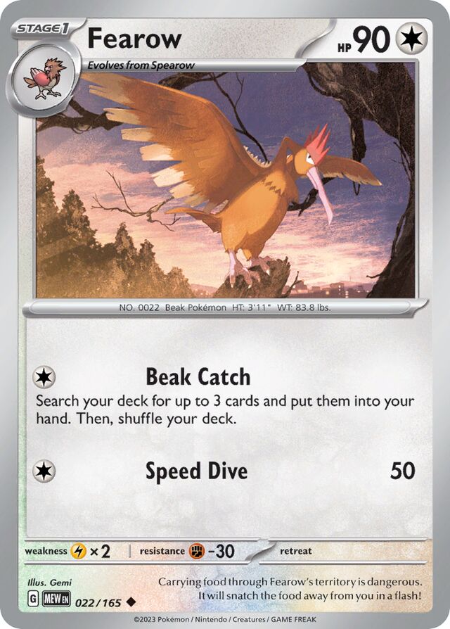 Fearow - SV022 - Uncommon - Pokémon 151