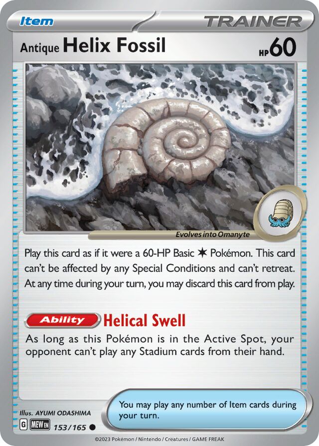 Helix Fossil - SV153 - Normal - Pokémon 151