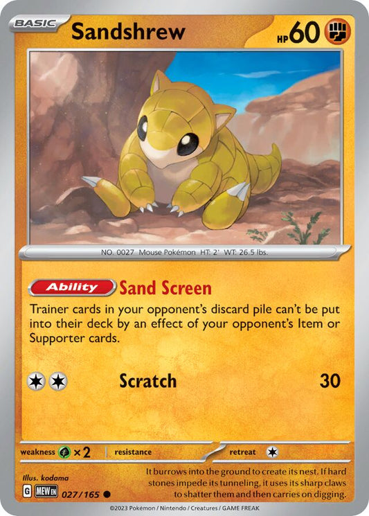 Sandshrew – SV027 – Common – Pokémon 151