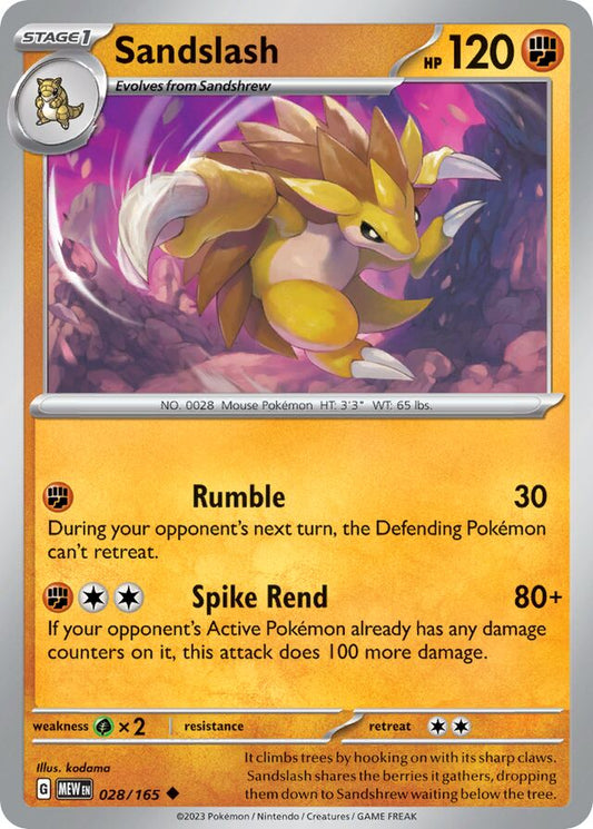 Sandslash – SV028 – Uncommon – Pokémon 151